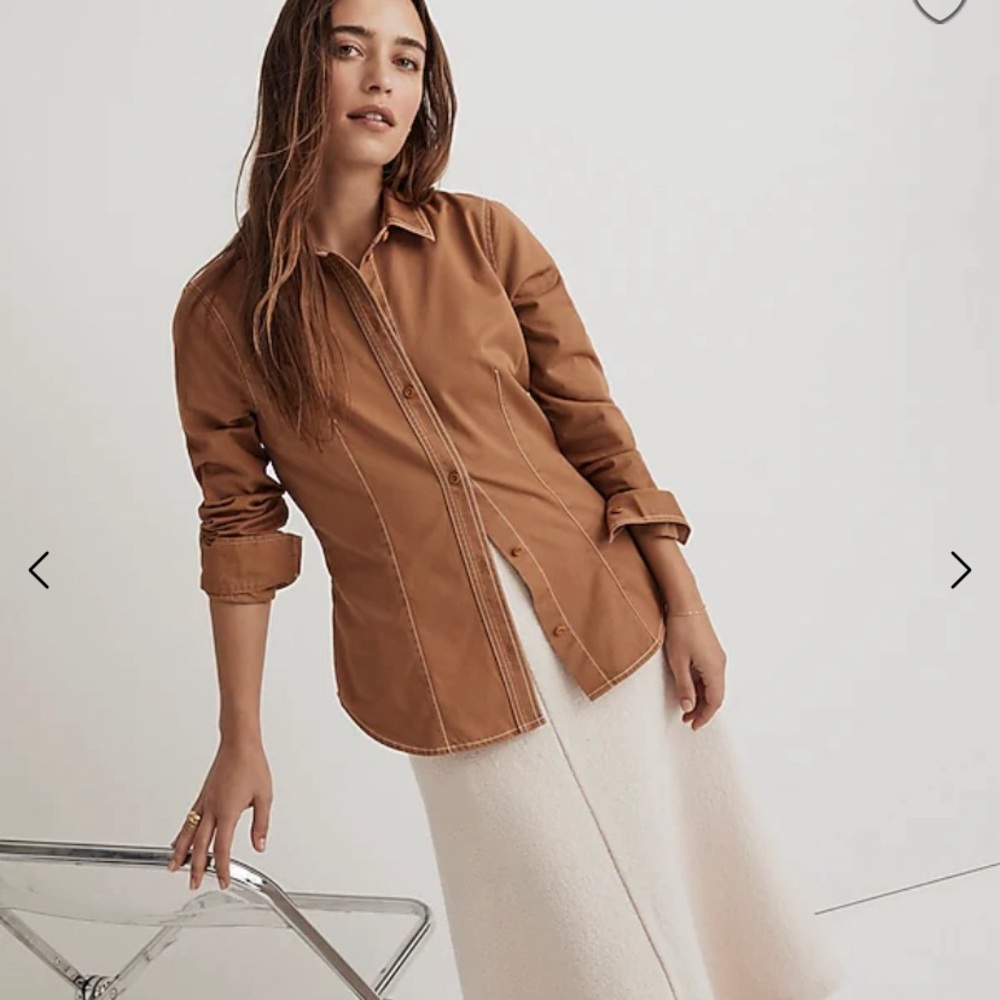 NWT Madewell Darted Button-Up Shirt in (Re)generative Chino